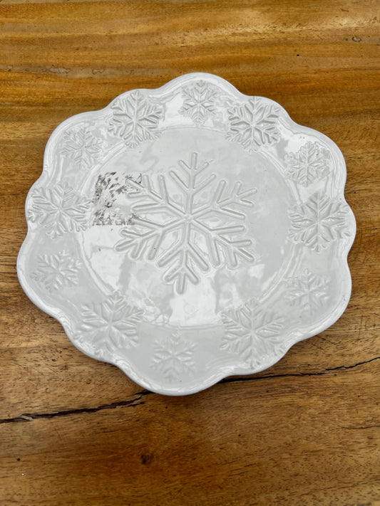 NA-PL-020 Plato Ensalada Copos de Nieve x 6 Navidad