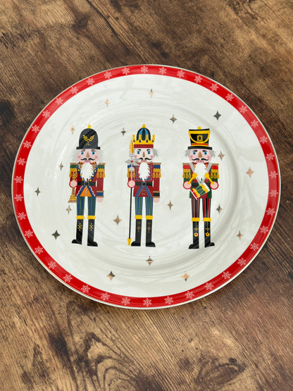 NA-PL-021 Plato Principal Cascanueces Bordo Rojo x 8 Puestos. Navidad