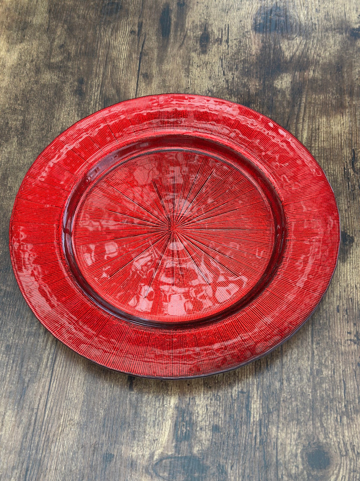 NA-PL-024 Plato Base Rojo Navidad x 8