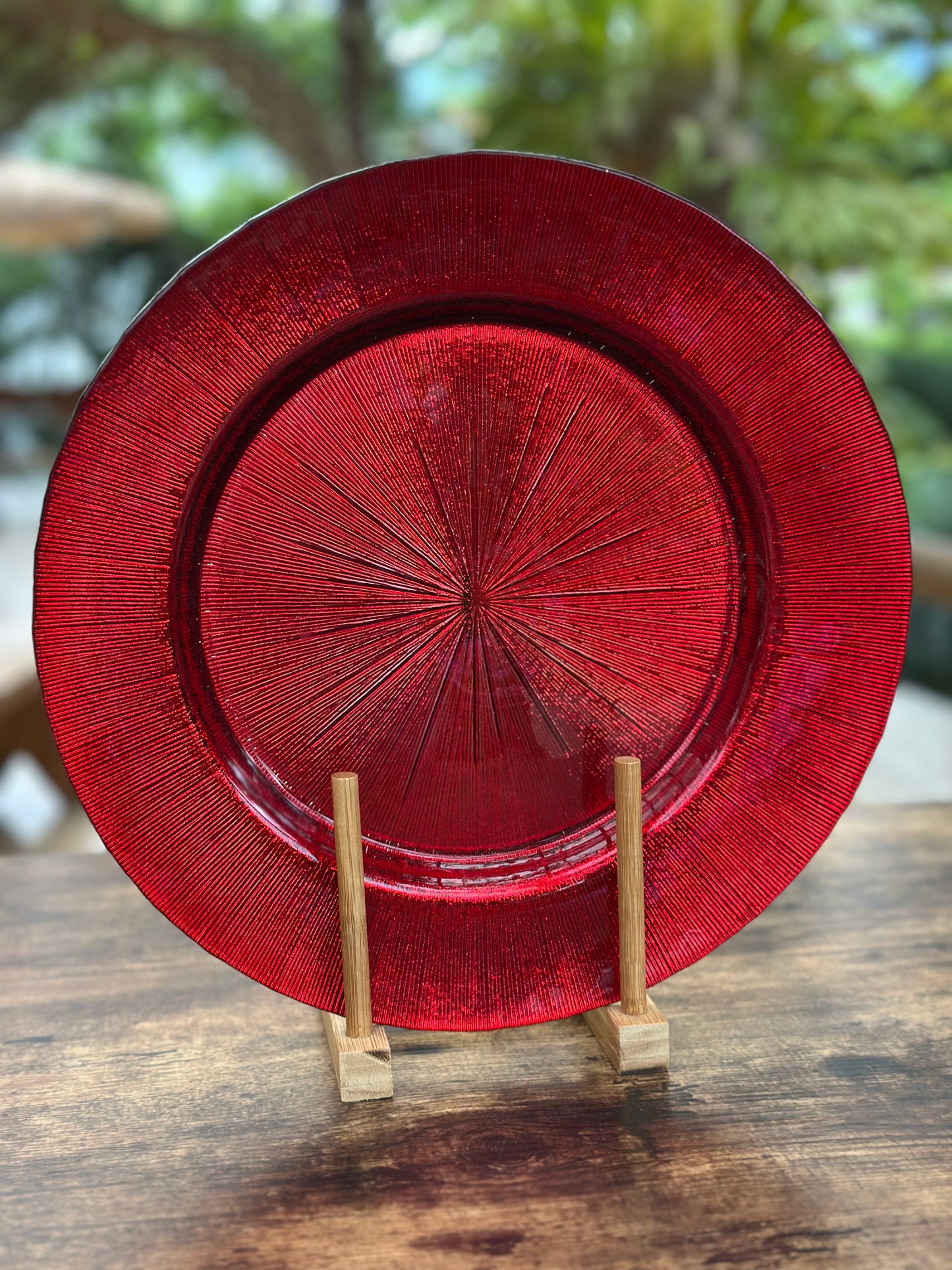 NA-PL-024 Plato Base Rojo Navidad x 8