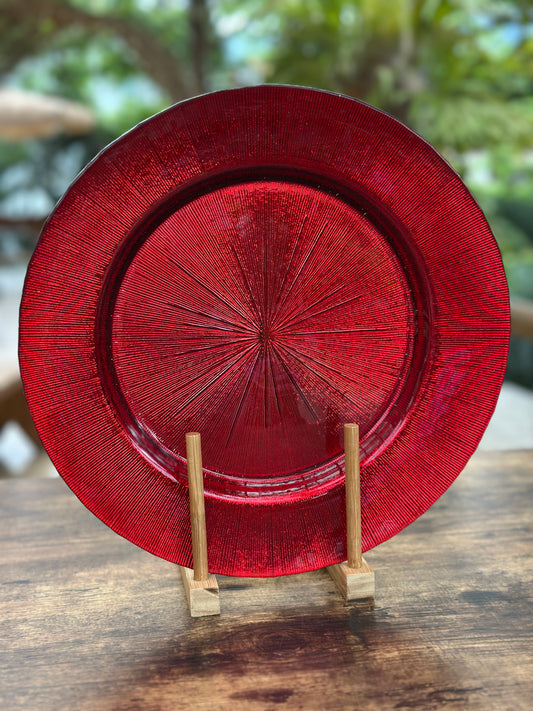 NA-PL-024 Plato Base Rojo Navidad x 8