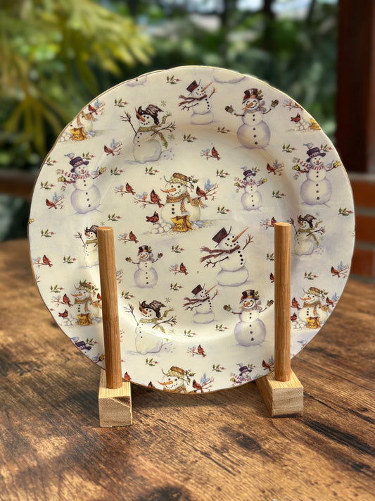 NA-PL-028 Plato Postrero Muñecos de Nieve x 8