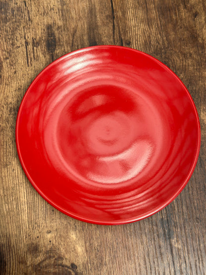 NA-PL-033 Plato Postrero Rojo Plano x 4