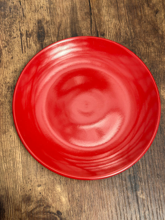 NA-PL-033 Plato Postrero Rojo Plano x 4