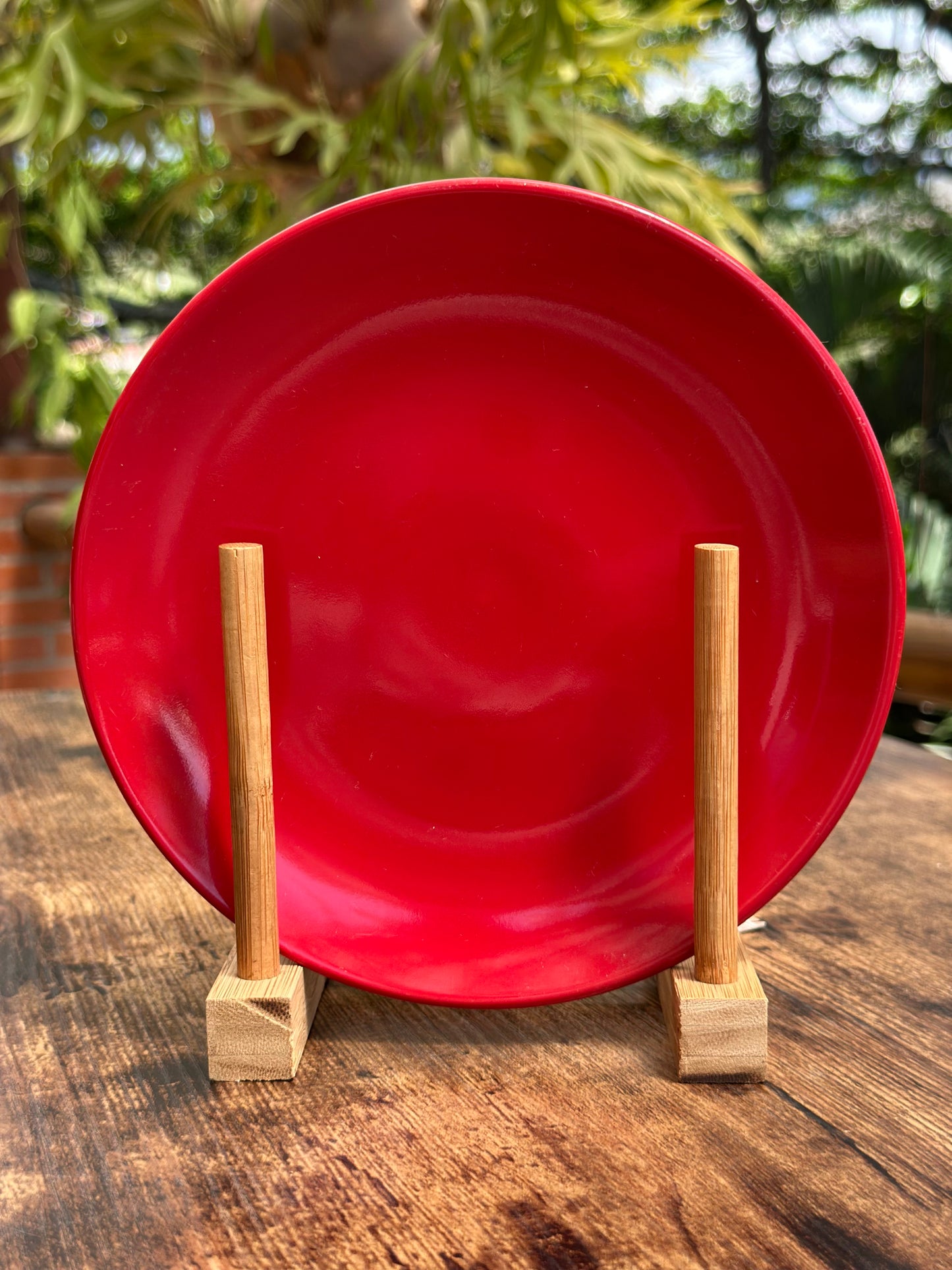 NA-PL-033 Plato Postrero Rojo Plano x 4