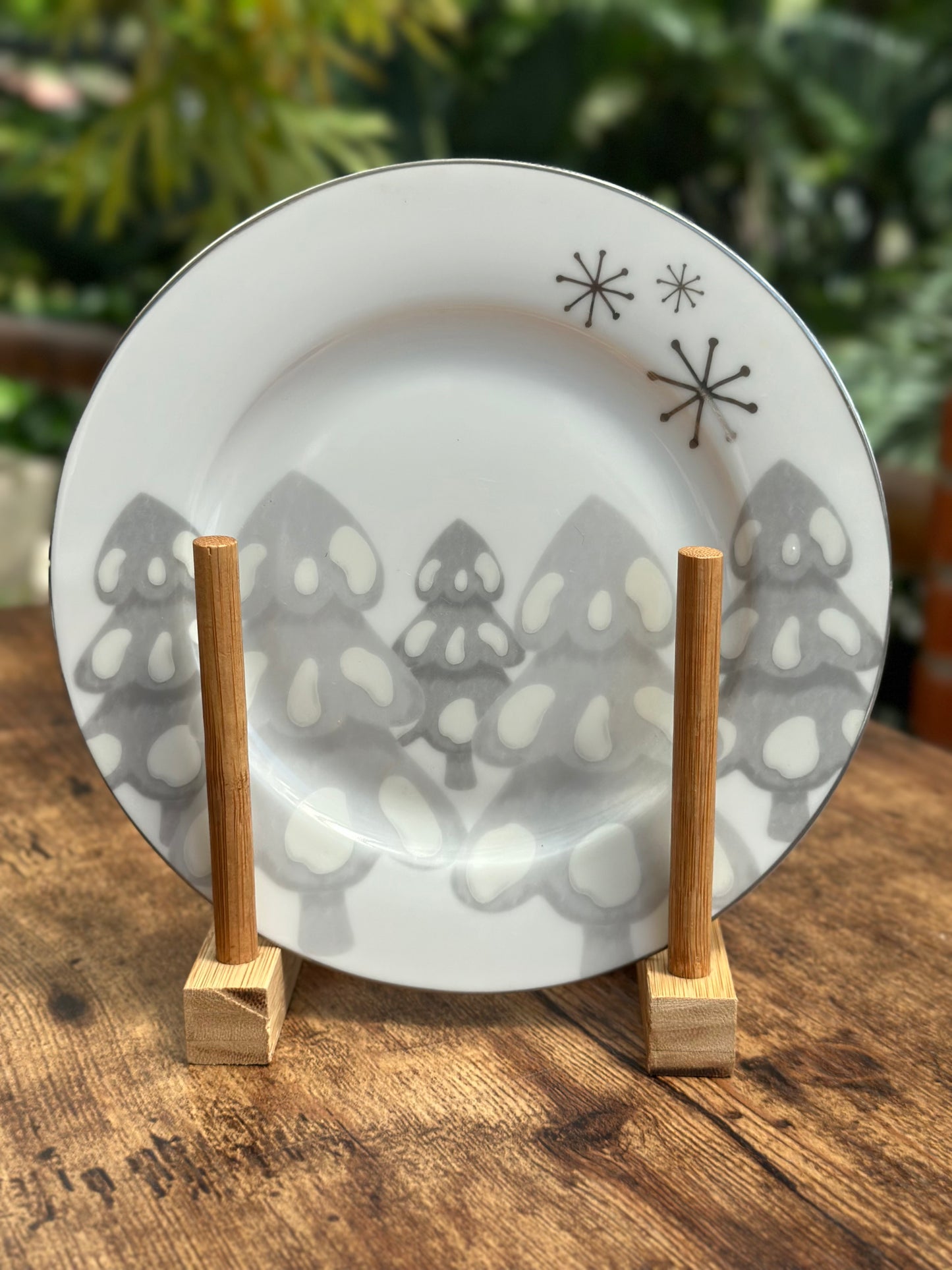 NA-PL-038 Plato Postrero Muñeco de Nieve - Arboles x 8. Surtido