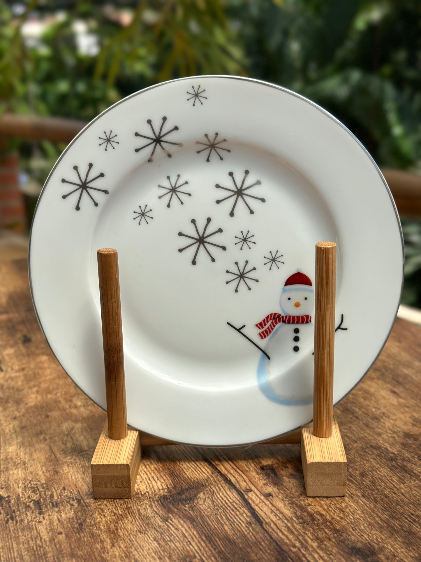NA-PL-038 Plato Postrero Muñeco de Nieve - Arboles x 8. Surtido
