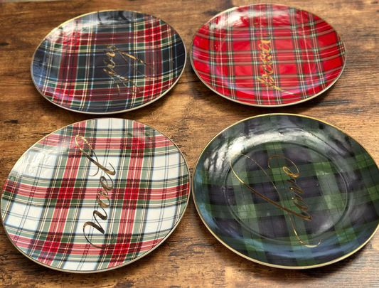 NA-PL-046 Plato Mediano Búfalo & Mensaje x 8. Surtido