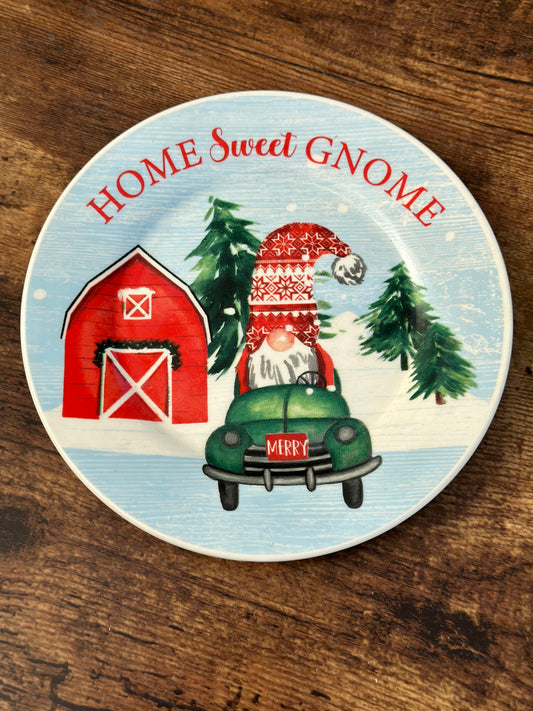 NA-PL-061 Plato Postrero Home Sweet Gnome Navidad. x 8 Puestos