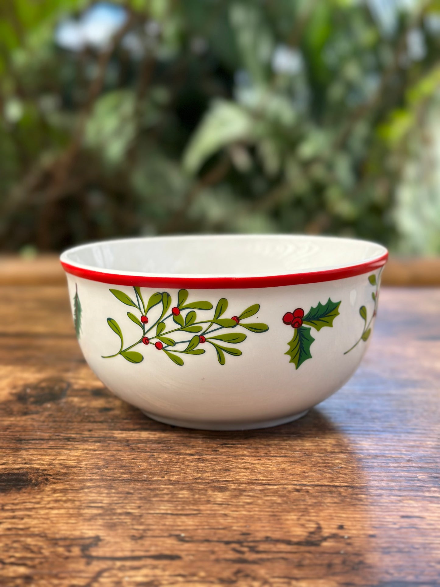 NA-PL-064A Plato Principal, Ensalada y Sopa Hojas de Navidad. Set x 4