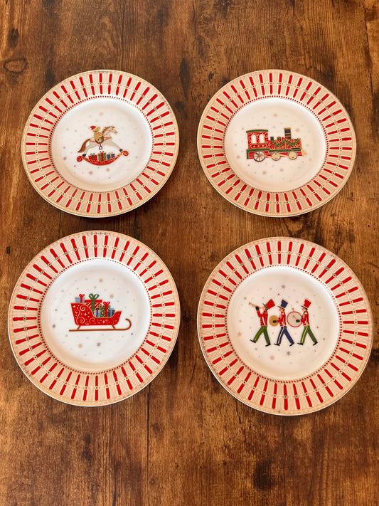 NA-PL-066 Platos Tren Navidad. Set x 4
