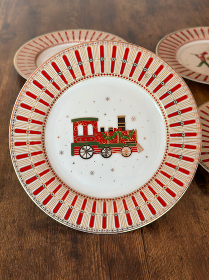 NA-PL-066 Platos Tren Navidad. Set x 4