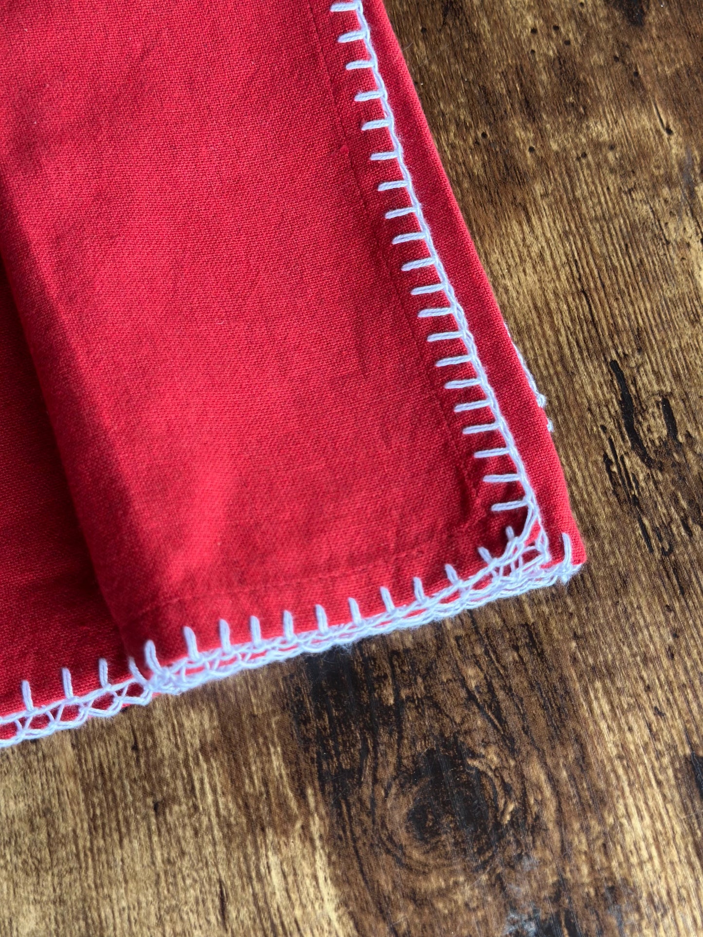 NA-SE-003 Servilletas Roja filo Blanco x 6 Navidad