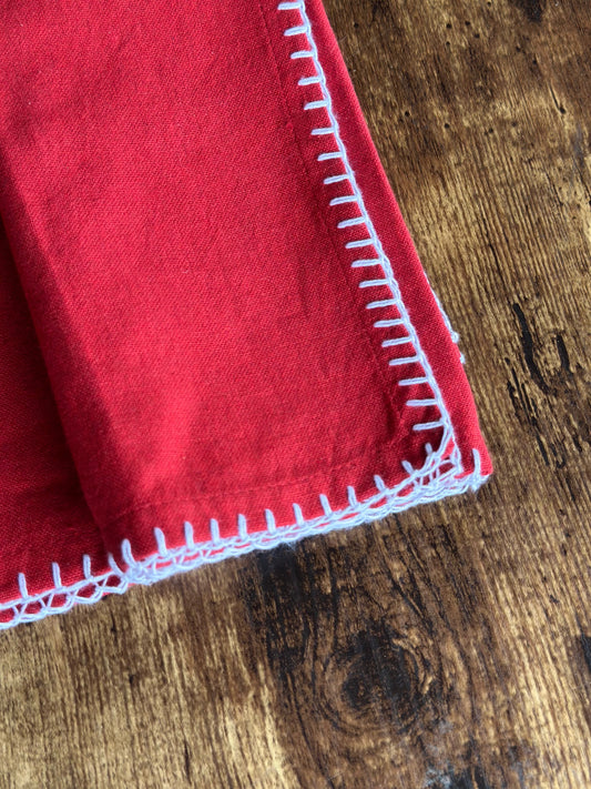 NA-SE-003 Servilletas Roja filo Blanco x 6 Navidad