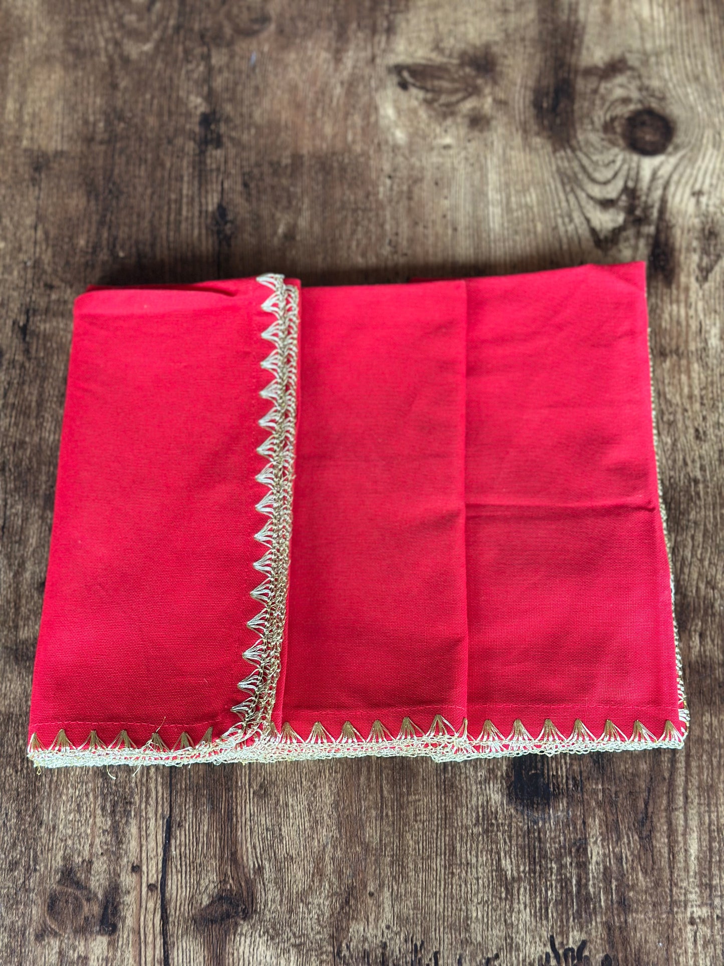 NA-SE-006 Servilletas Roja filo dorado x 8 Navidad