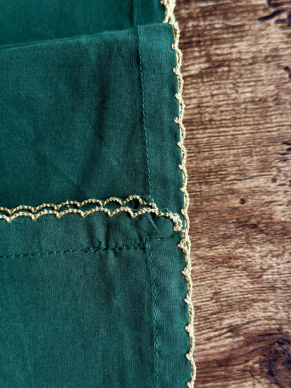 NA-SE-007 Servilletas Verde Filo Dorado x 8 Navidad