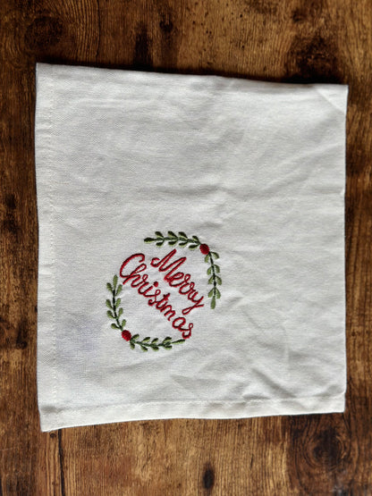 NA-SE-008 Servilletas Blancas Merry Christmas X 4