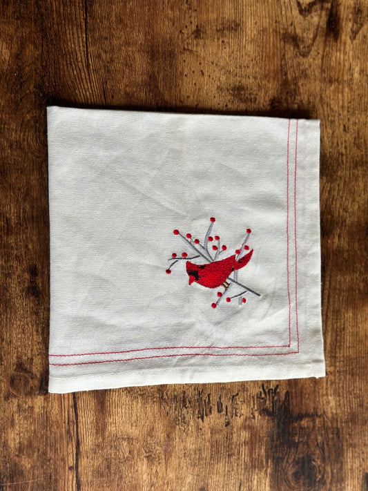 NA-SE-009 Servilletas Blancas Cardenales x 8 Navidad