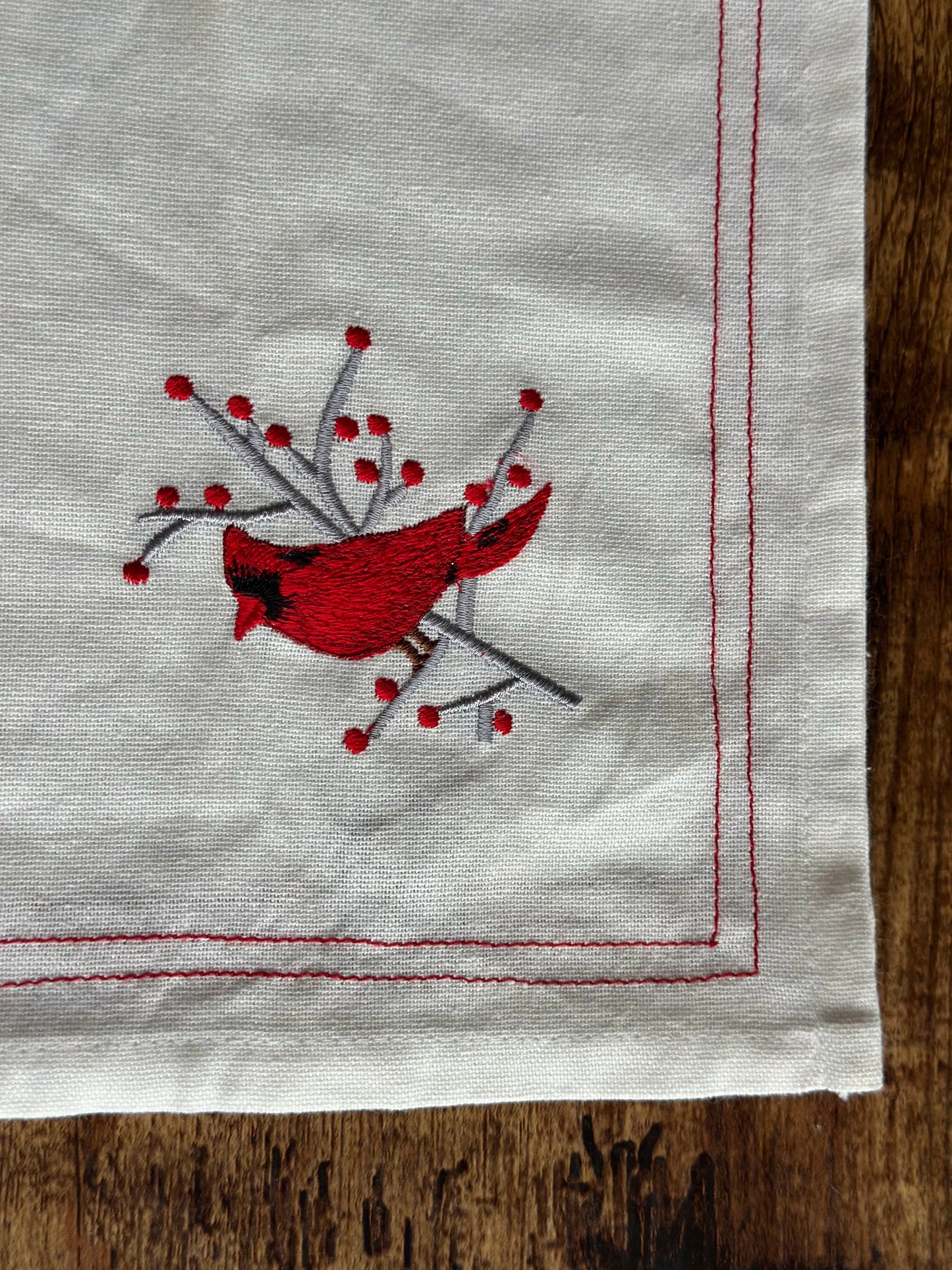 NA-SE-009 Servilletas Blancas Cardenales x 8 Navidad