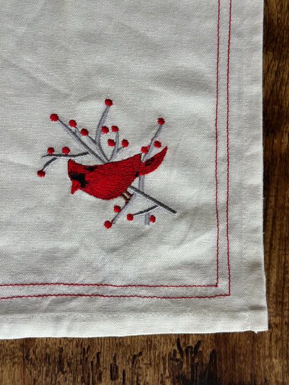 NA-SE-009 Servilletas Blancas Cardenales x 8 Navidad