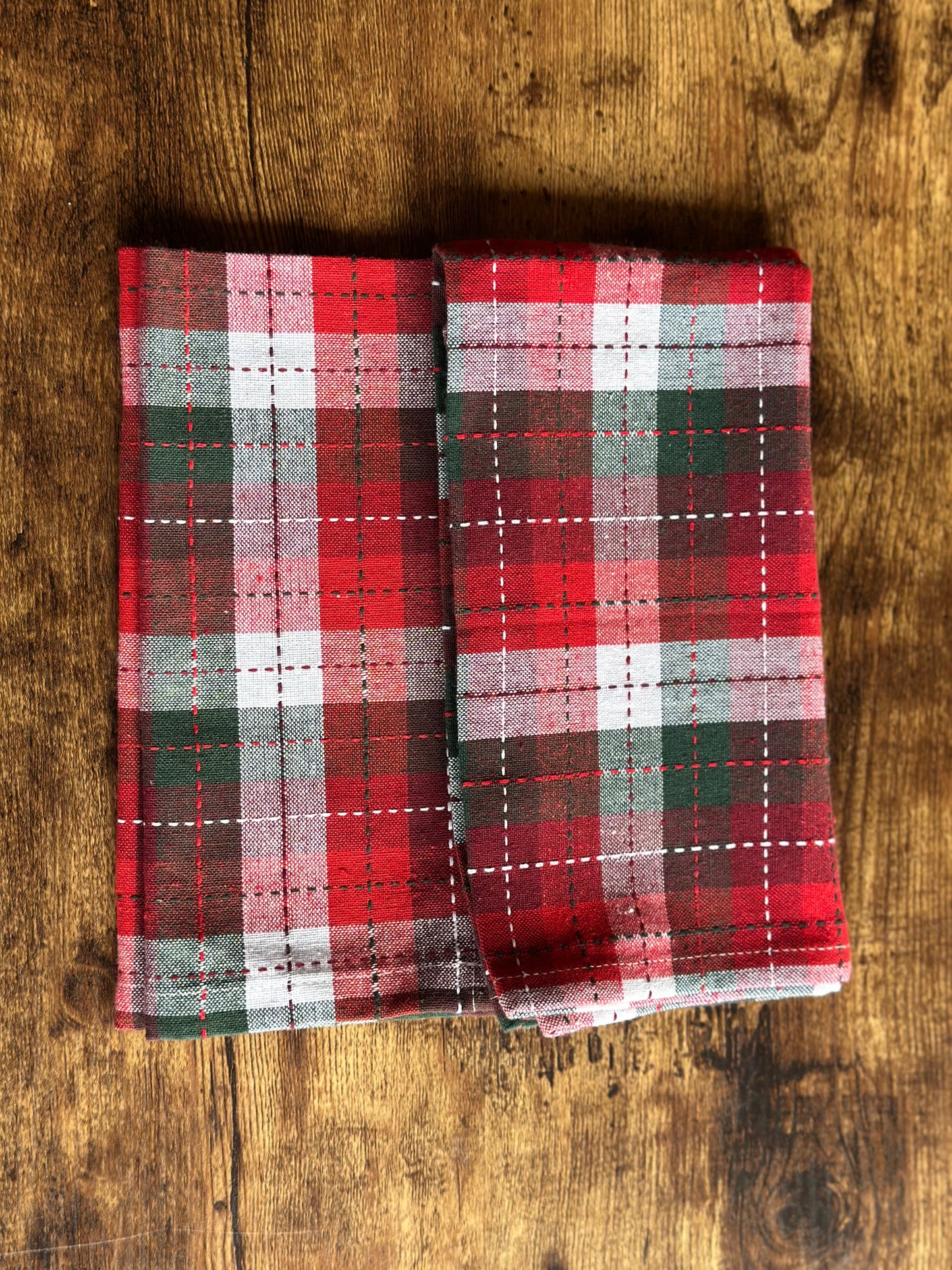 NA-SE-010 Servilletas Búfalo Verde, Rojo & Blanco x 8  Navidad