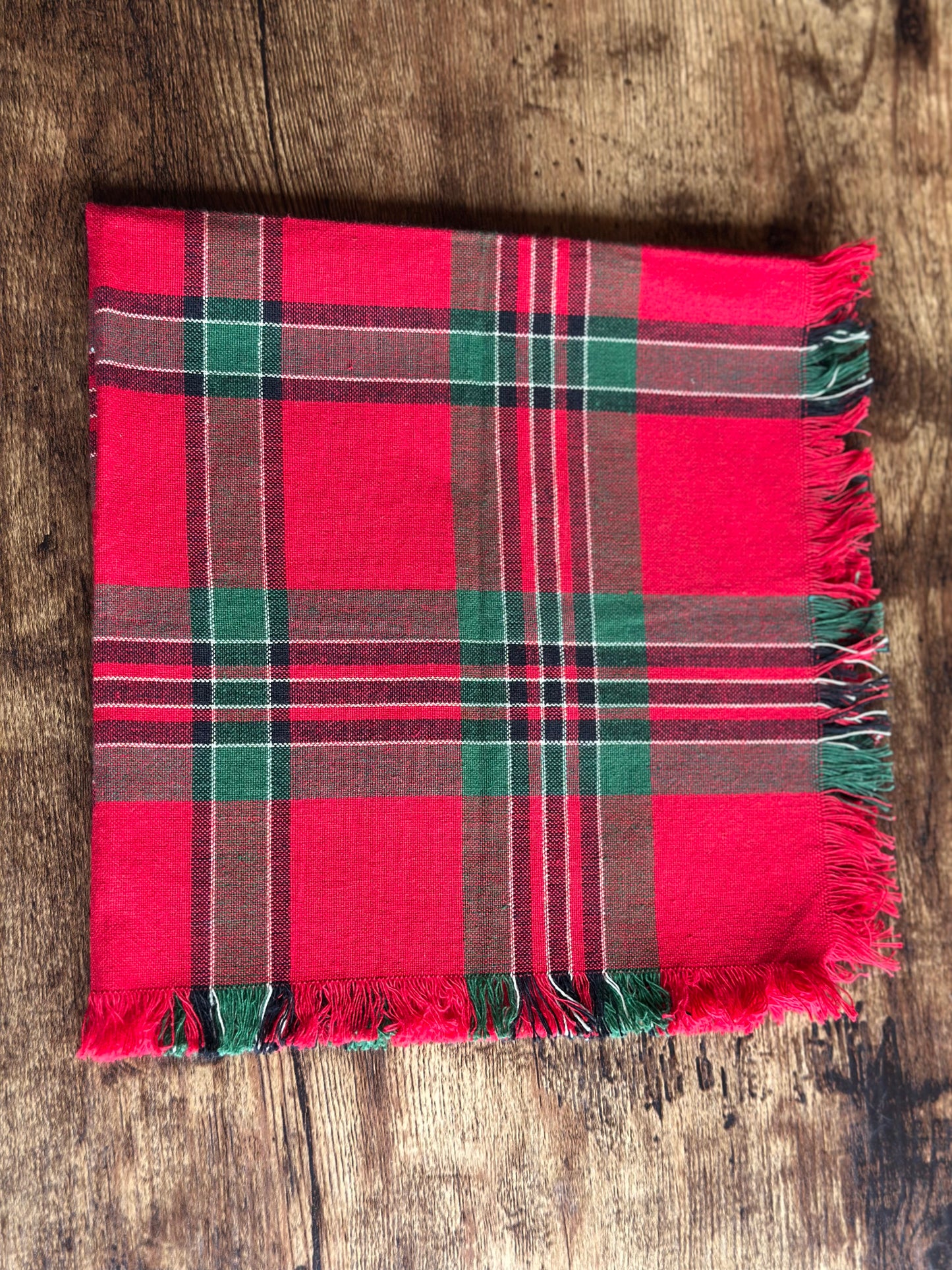 NA-SE-012 Servilletas Escocesa Rojo & Verde Navidad x 8