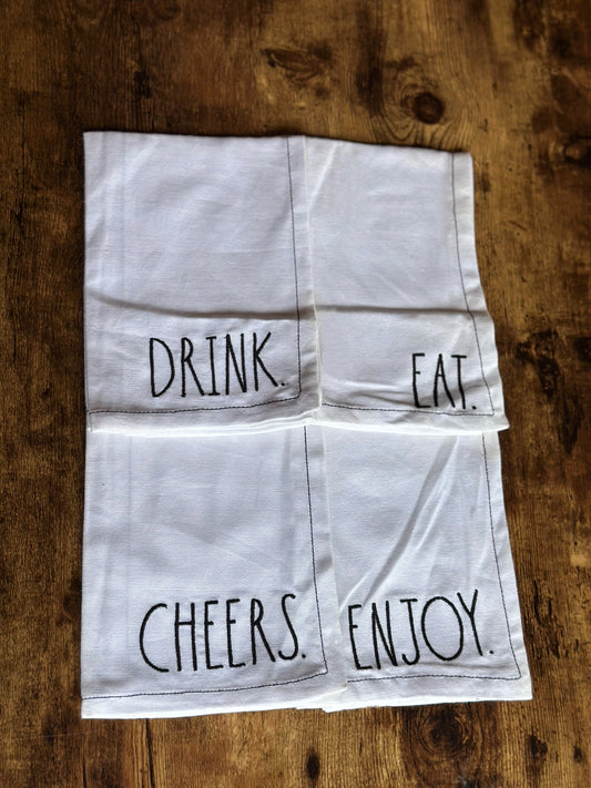 NA-SE-018 Servilletas Blancas Mensajes Navidad x 4