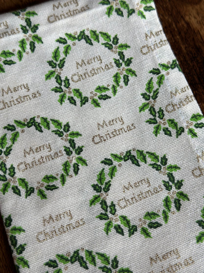 NA-SE-019 Servilletas Blancas Corona de Navidad x 8