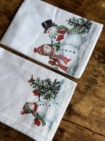 NA-SE-020 Servilletas Blancas Muñeco de Nieve Surtido x 6 Navidad