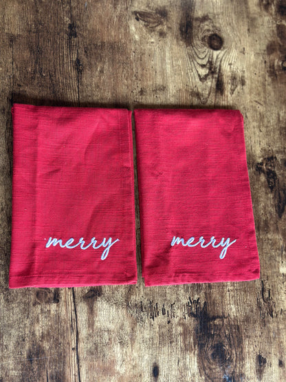 NA-SE-021 Servilletas Rojas Merry Navidad x 8