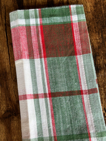 NA-SE-024 Servilletas Cuadros Verdes, Rojos & Blancos Navidad x 8