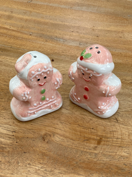 NA-SP-007 Salero / Pimentero Caja Galletas Jengibre Pastel.  Navidad