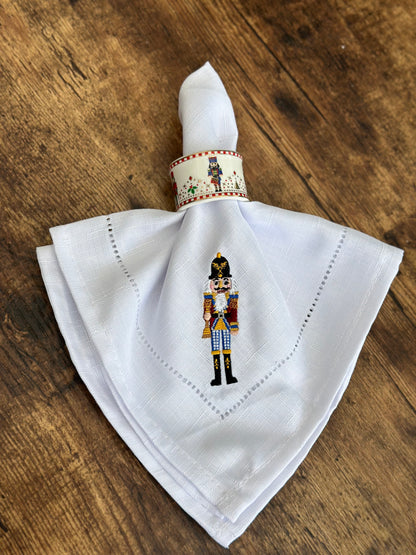 NA-SE-002 Servilletas Blancas Cascanueces Navidad X 4