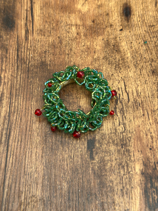 NA-SV-010 Servilletero Verde con Piedras. Set x 8