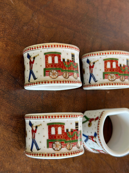 NA-SV-019 Servilleteros Tren Navidad. Set x 4