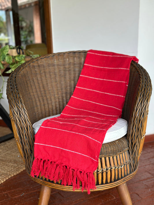 NA-TH-005 Throw Rojo Rayas Blancas  Navidad
