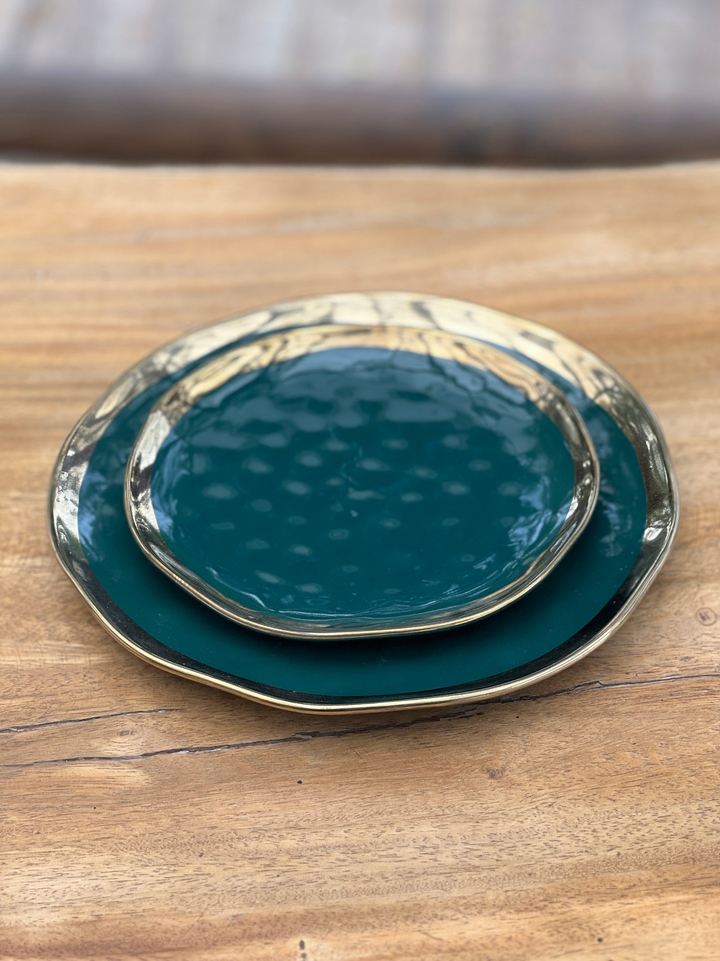 NA-VA-001 Vajilla Verde con Dorado Navidad 8 puestos 24 piezas