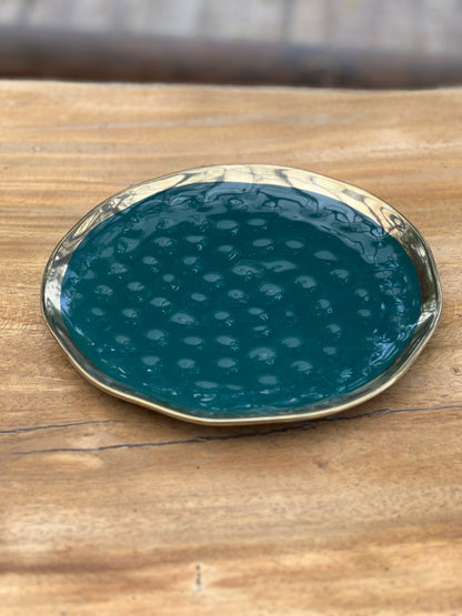 NA-VA-001 Vajilla Verde con Dorado Navidad 8 puestos 24 piezas