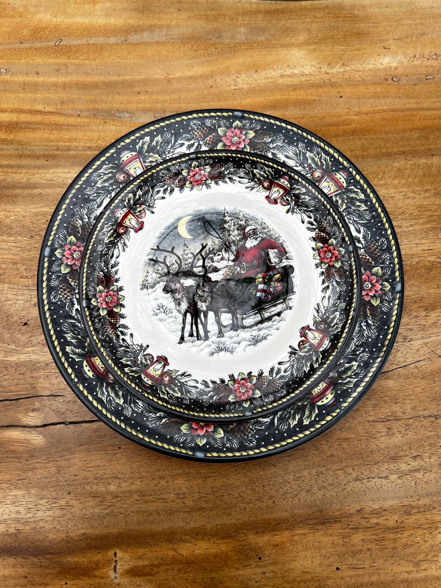 NA-VA-003 Vajilla Trineo Clasica Navidad 6 puestos 18 piezas