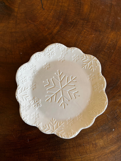 NA-VA-005 Vajilla Copos de Nieve Blanco Navidad 8 puestos 24 piezas
