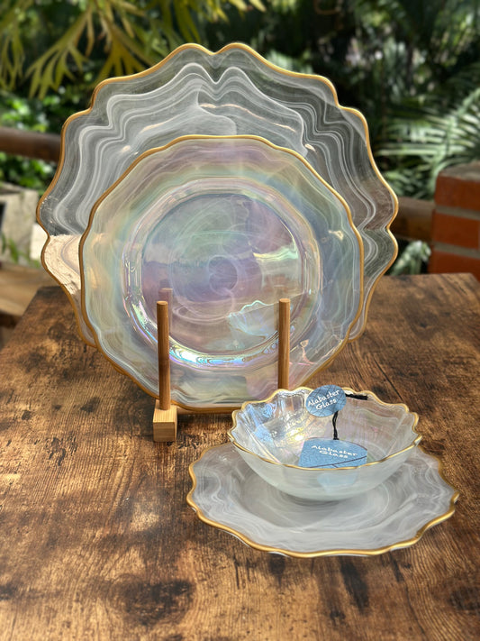 NA-VA-013 Vajilla Tornasol, Set x 3. 8 Puestos