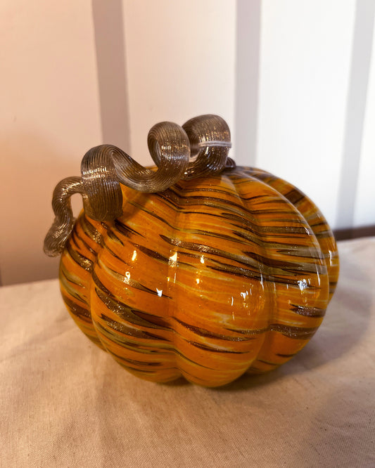 OT-DE-005 Decoración Calabaza de Vidrio Otoño 13cm