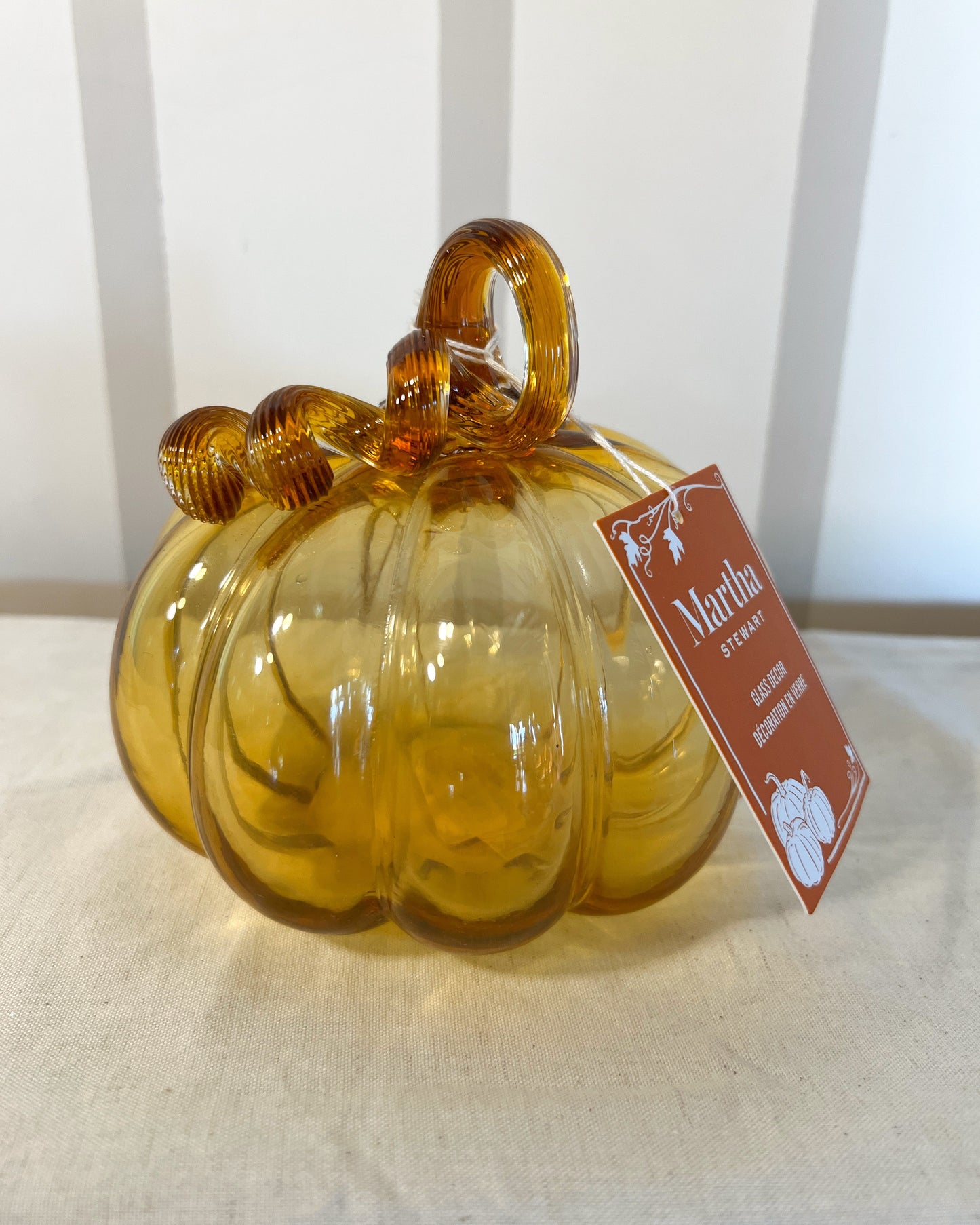 OT-DE-006 Decoración Calabaza de Vidrio Otoño 13cm