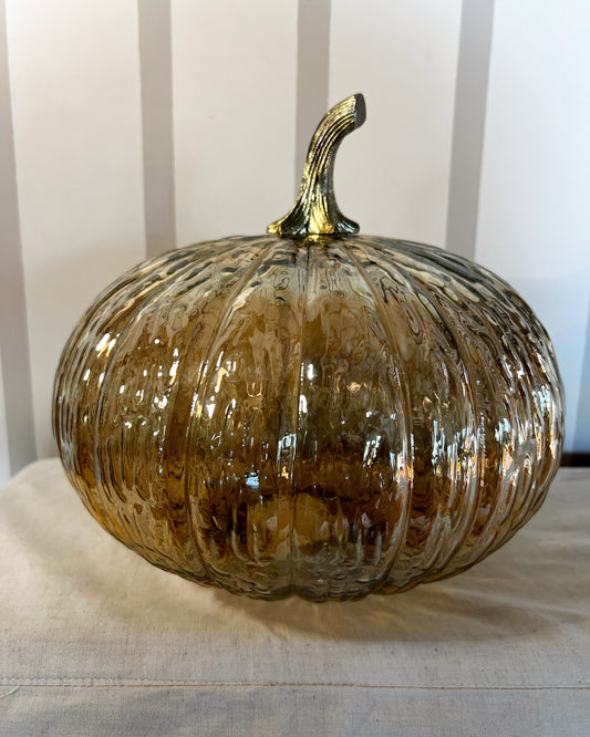 OT-DE-008 Decoración Calabaza Vidrio 29cm Otoño