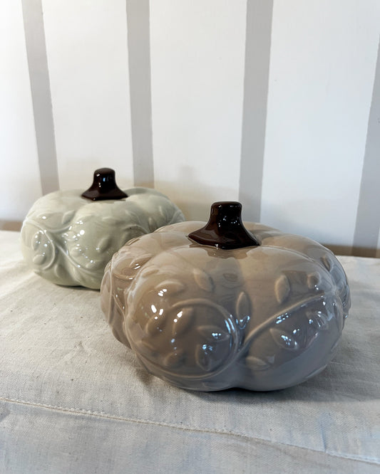 OT-DE-012 Decoración Set Calabaza Beige & Mocca 15cm Otoño