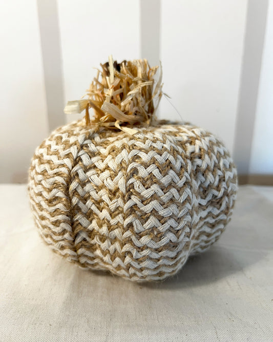 OT-DE-027 Decoración Calabaza Fibra Natural 14cm Otoño