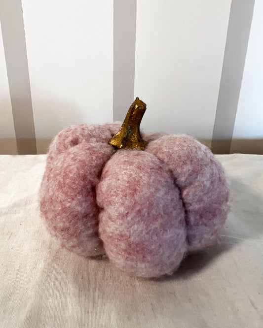 OT-DE-029 Decoración Calabaza Rosa Paño 10cm Otoño