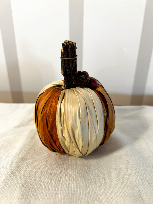 OT-DE-030 Decoración Calabaza Fibra Natural 7cm Otoño x 8