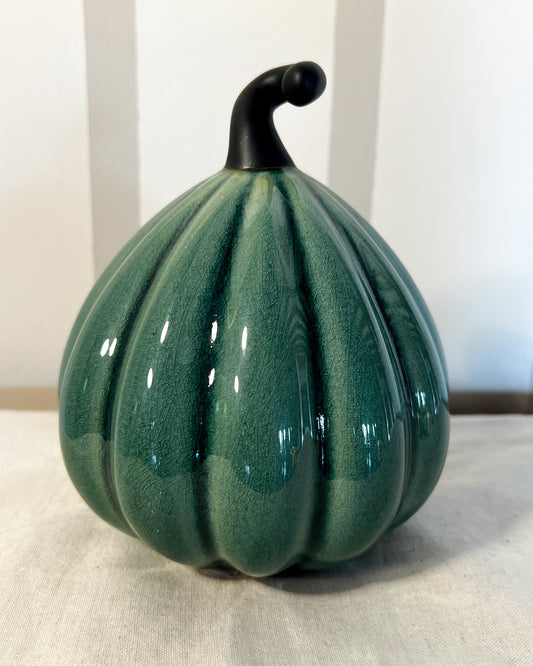 OT-DE-046 Decoración Fruta Calabaza Verde Otoño