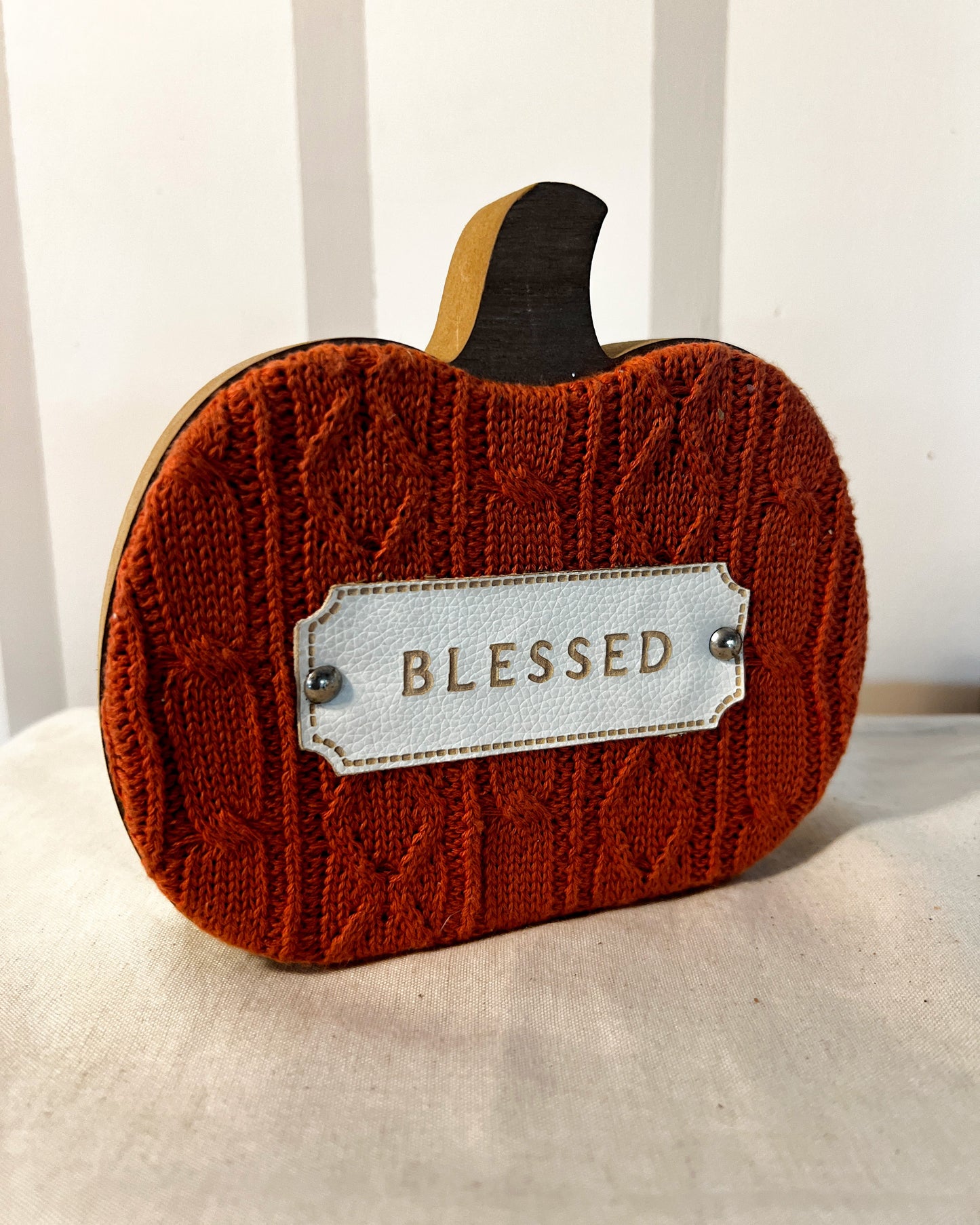 OT-DE-055 Decoración Letreros Calabazas Madera Otoño x 3